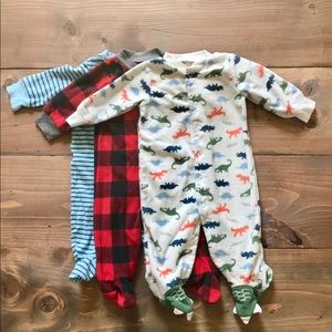 Carters footie pajamas lot 3 months